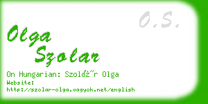 olga szolar business card